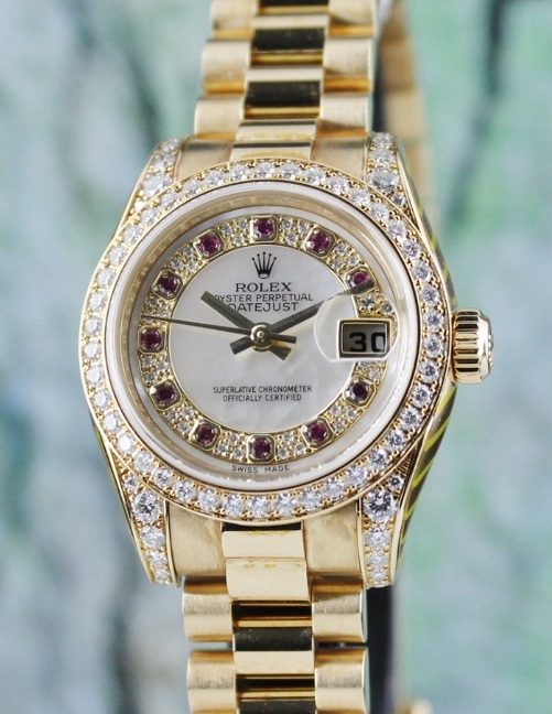 (image for) 100% ORIGINAL ROLEX 18K LADY SIZE OYSTER PERPETUAL DATEJUST / 179158 / CERT